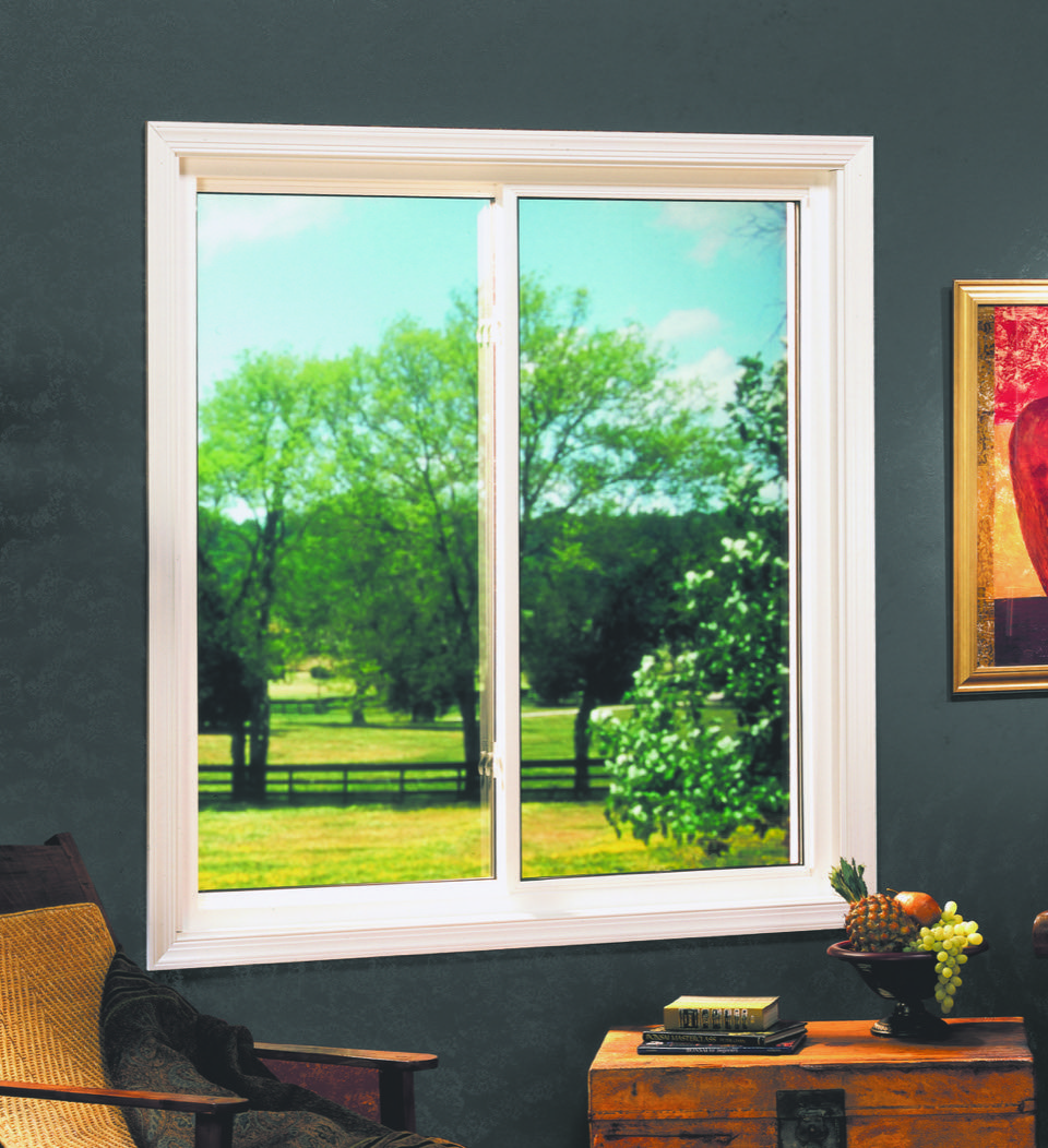 a white sliding window